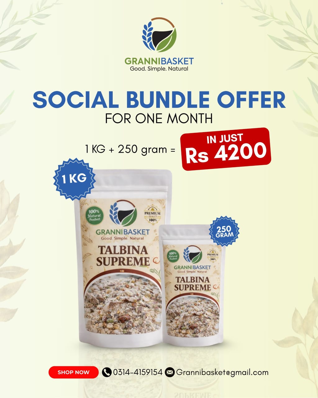 Talbina Supreme Family Pack 1kg+250G