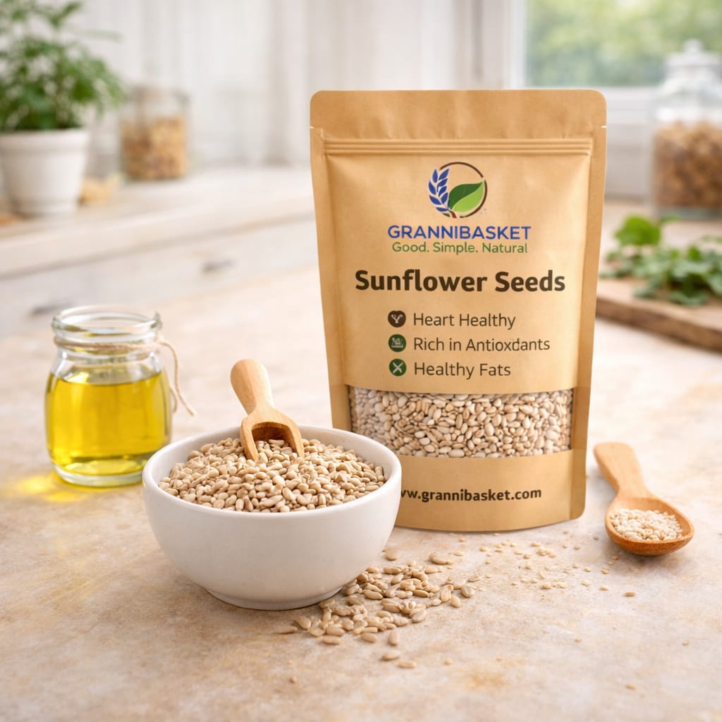 Premium Sunflower Seeds (Raw & Natural) - High Protein & Heart Healthy Superfood - Premium quality from Granni Basket | Granni Basket