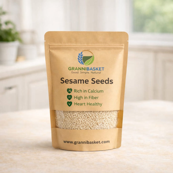 Premium White Sesame Seeds (Sufaid Til) - 100% Natural & Rich in Calcium - Premium quality from Granni Basket | Granni Basket